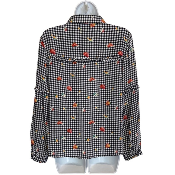 Zac & Rachel Floral Check Button Down Shirt - women’s Small - Picture 9 of 14